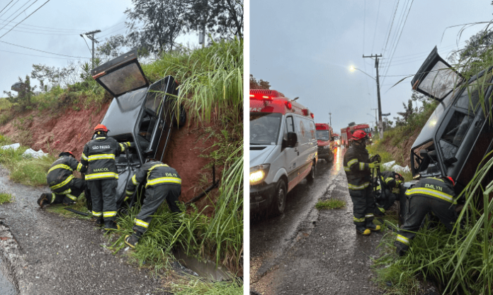 Motorista Perde Controle E Despenca Carro Na Avenida At Lio Menin