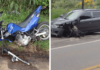 Homem fica gravemente ferido após colisão entre carro e moto na Capitão Bardoíno