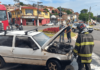 Veículo sofre princípio de incêndio na Avenida dos Imigrantes