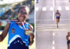 Atleta de Itatiba é a 7ª mulher mais rápida da São Silvestre 2023 Crédito: Imagem da prova: Reprodução/ TV Globo / Com medalhas: Arquivo/ PMI
