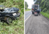 Motorista perde controle e carro cai em ribanceira em Pinhalzinho