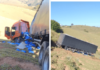 Motorista de carreta perde o controle e cai em ribanceira