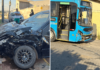 Acidente entre carro e ônibus deixa duas pessoas feridas em Bragança Paulista