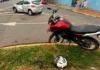 Acidente entre carro e moto deixa motociclista ferido