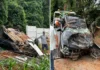 Motorista abandona local após acidente que destruiu carro e muro em Bragança Paulista