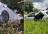 Mulher morre após bater carro em árvore e cair em ribanceira