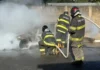 Incêndio destrói carro no Parque dos Estados, em Bragança Paulista