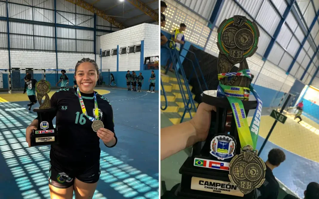 Atleta bragantina Kamille Teles conquista ouro e prata no Sul-Americano de Handebol