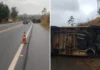 Furgão tomba após manobra para evitar colisão na Rodovia Alkindar Monteiro Junqueira