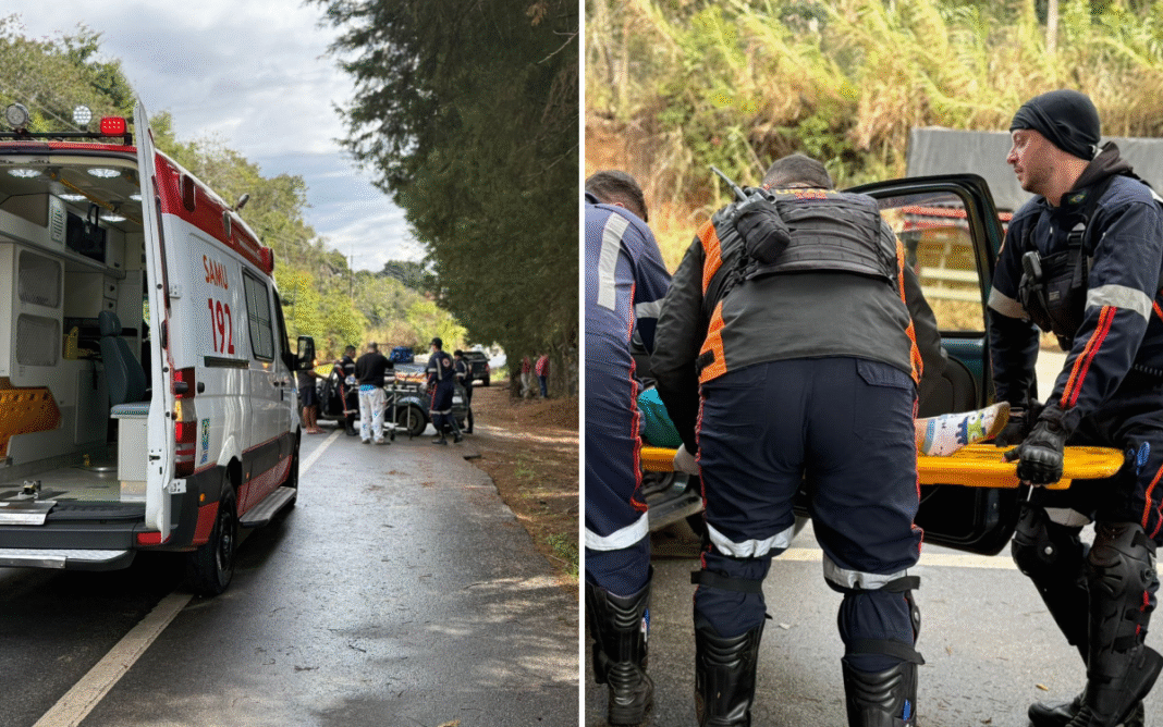 colisão entre carro e caminhão