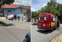 Adolescente fica ferido após colisão entre bike motorizada e caminhonete em Bragança Paulista