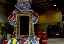 Bragança Shopping acende Papai Noel Solidário após atingir meta de brinquedos