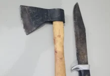 Homem tenta matar ex-companheira com machado e facão e é preso pela Polícia Militar
