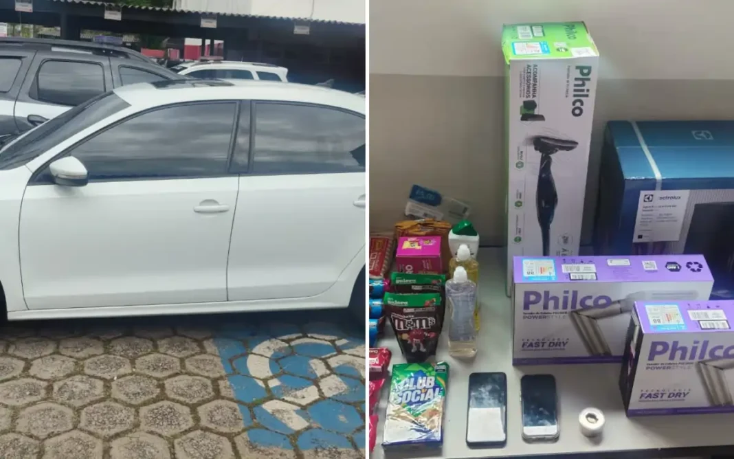 Após furto em lojas, PM intercepta veículo e prende mulher procurada pela Justiça