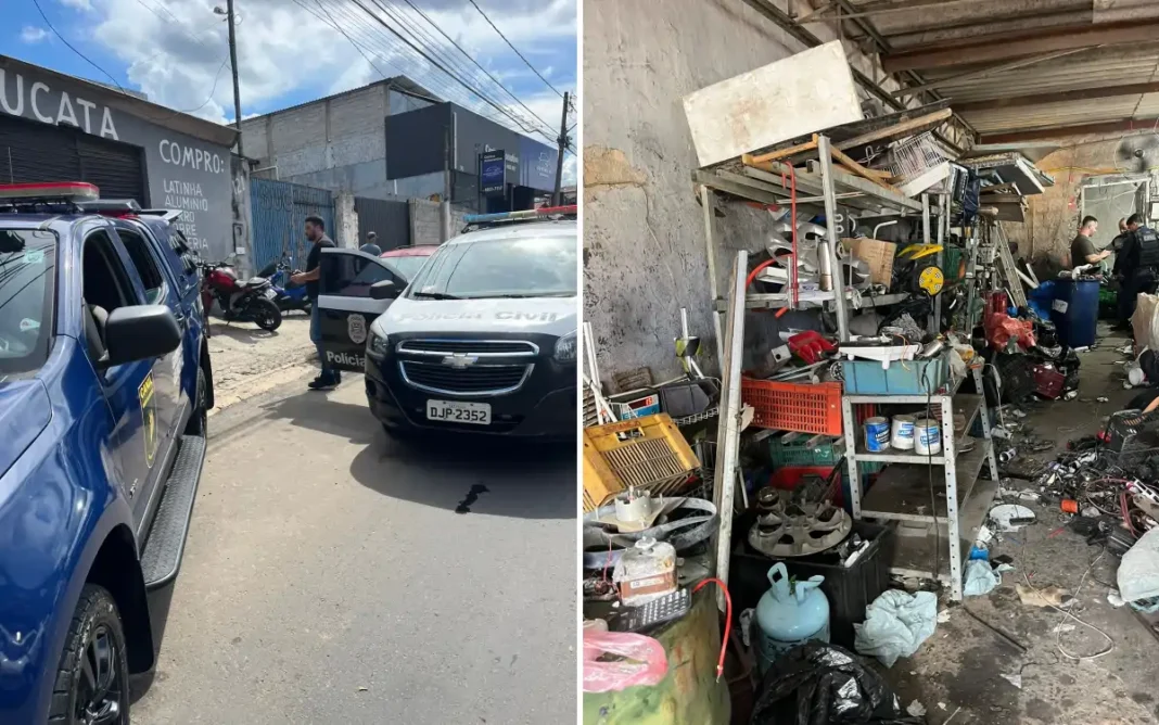 Operação conjunta lacra sucata irregular e apreende materiais na Avenida Euzébio Savaio