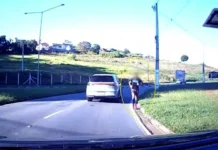 Quase acidente na Avenida Norte-Sul envolvendo corredor e veículo