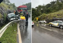 Acidente na entrada de Bragança Paulista deixa duas pessoas feridas