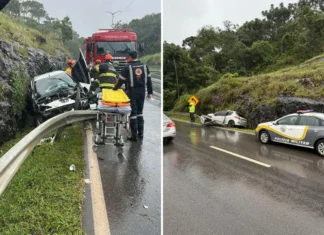 Acidente na entrada de Bragança Paulista deixa duas pessoas feridas