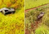 Dois veículos caem em ribanceira na Rodovia Capitão Barduíno; um deles capota