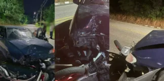 Motociclista é arremessado ao solo em grave acidente no Bairro Santa Luzia