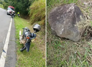 Motociclista fica gravemente ferido após colisão em rodovia