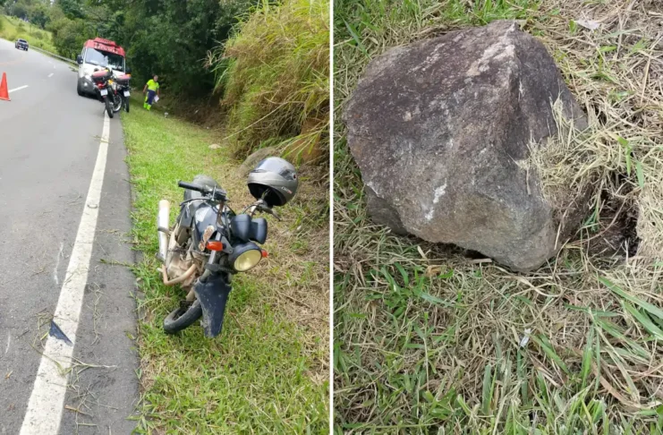 Motociclista fica gravemente ferido após colisão em rodovia