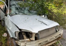 Perda de controle resulta em colisão contra árvores em Bragança Paulista