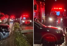 Motorista perde controle e bate em poste; crianças são socorridas pelo SAMU