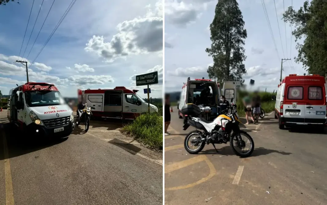 Acidente entre carro e moto é registrado no bairro Atibaianos