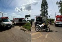 Acidente entre carro e moto é registrado no bairro Atibaianos