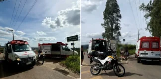 Acidente entre carro e moto é registrado no bairro Atibaianos