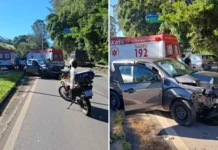 Acidente envolvendo carro e caminhão é registrado em Bragança Paulista