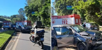 Acidente envolvendo carro e caminhão é registrado em Bragança Paulista