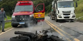 Motociclista fica gravemente ferido após acidente na Rodovia Padre Aldo Bolini