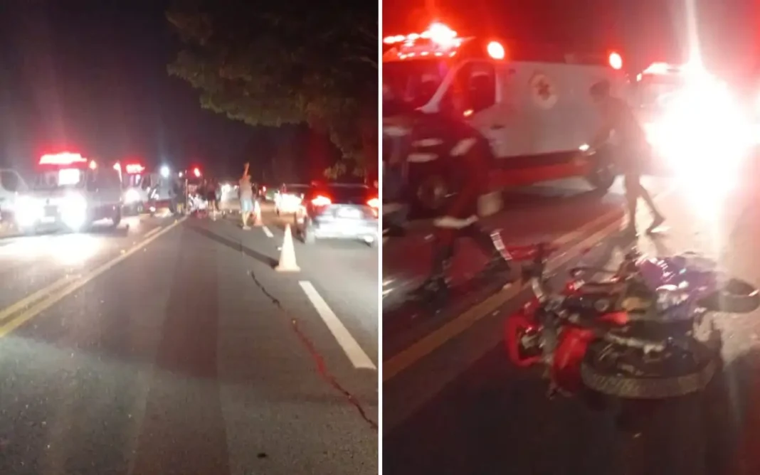 Motociclista morre após acidente com três veículos na Rodovia Capitão Barduino