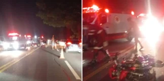 Motociclista morre após acidente com três veículos na Rodovia Capitão Barduino