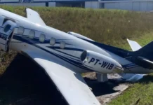 Jato que decolou de Bragança Paulista colide contra barranco no Aeroporto de Jundiaí
