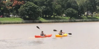 Canoagem gratuita retorna ao Lago do Taboão com atividades semanais