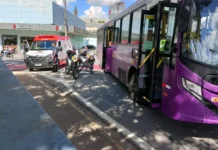Ciclista fica ferido após colisão com ônibus em Bragança Paulista