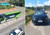 Duas rodas se soltam de ônibus em movimento e causam acidente na Rodovia Fernão Dias
