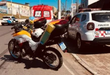 Acidente entre carro e moto deixa duas pessoas feridas no Recreio Estoril