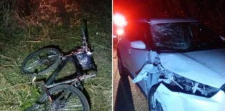 Ciclista morre após colisão com carro em rodovia