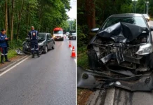 Condutora sofre mal súbito e colide com defensa metálica em Bragança Paulista