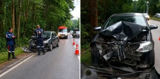 Condutora sofre mal súbito e colide com defensa metálica em Bragança Paulista
