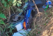 Homem fica ferido após acidente com motocicleta em estrada rural
