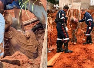 Homem fica soterrado após terra desmoronar durante escavação em Bragança Paulista