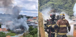 Incêndio em terreno atinge residência e destrói casa de idoso em Bragança Paulista