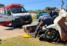 Motociclista e garupa ficam feridas após queda de moto na Rodovia Capitão Barduíno