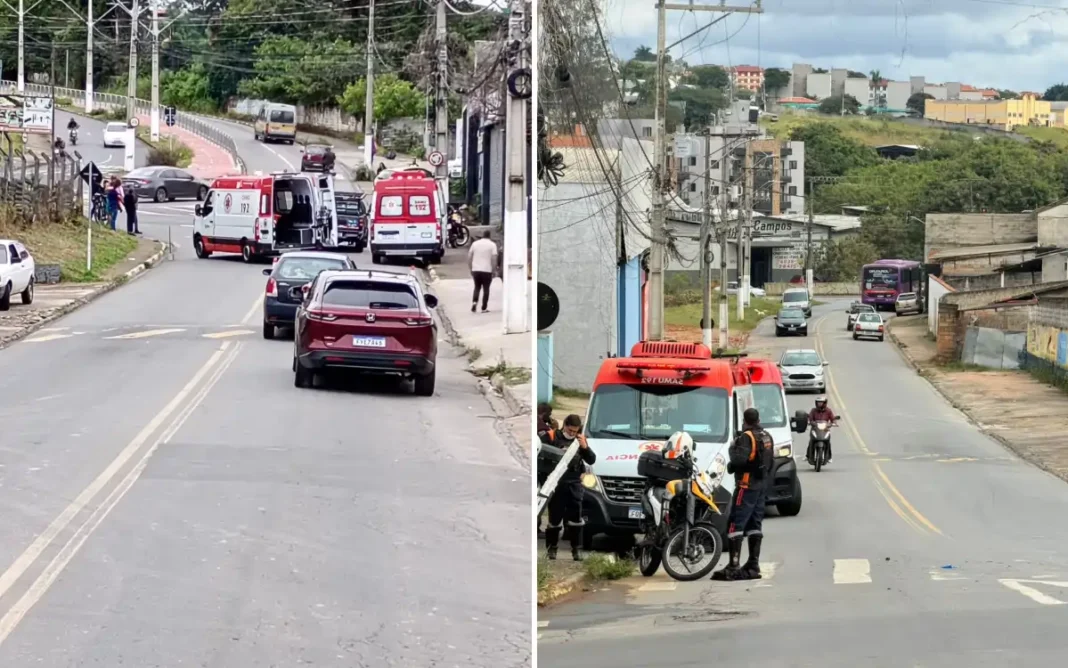 Mulher fica ferida após colisão entre bicicleta e veículo na Avenida Atílio Meni