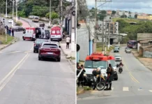 Mulher fica ferida após colisão entre bicicleta e veículo na Avenida Atílio Menin